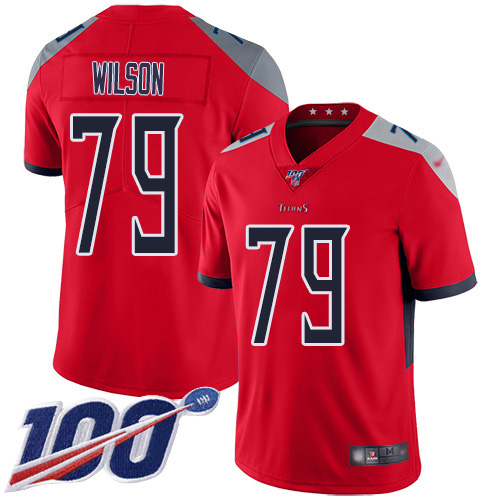 Nike Titans #79 Isaiah Wilson Red Men's Stitched NFL Limited Inverted Legend 100th Season Jersey