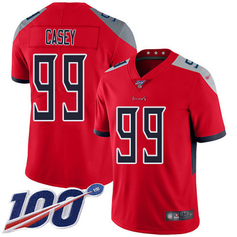 Nike Titans #99 Jurrell Casey Red Men's Stitched Football Limited Inverted Legend 100th Season Jersey