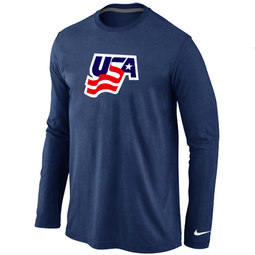 Nike USA Graphic Legend Performance Collection Locker Room Long Sleeve T-Shirt D.Blue