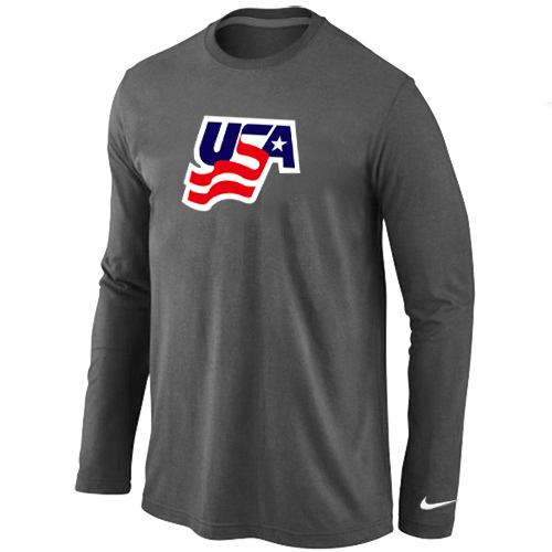 Nike USA Graphic Legend Performance Collection Locker Room Long Sleeve T-Shirt D.Grey