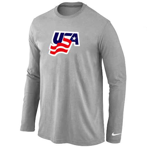 Nike USA Graphic Legend Performance Collection Locker Room Long Sleeve T-Shirt L.Grey