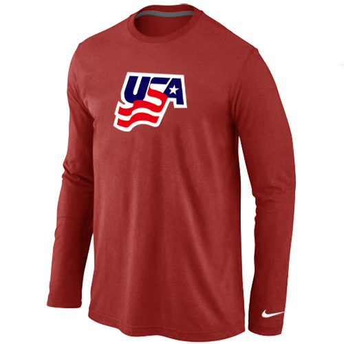 Nike USA Graphic Legend Performance Collection Locker Room Long Sleeve T-Shirt Red