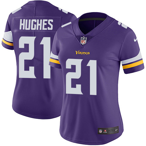 Nike Vikings #21 Mike Hughes Purple Team Color Women's Stitched NFL Vapor Untouchable Limited Jersey