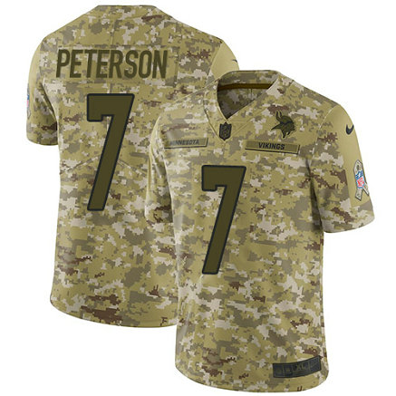Nike Vikings #7 Patrick Peterson Camo Men's Stitched NFL Limited 2018 Salute To Service Jersey