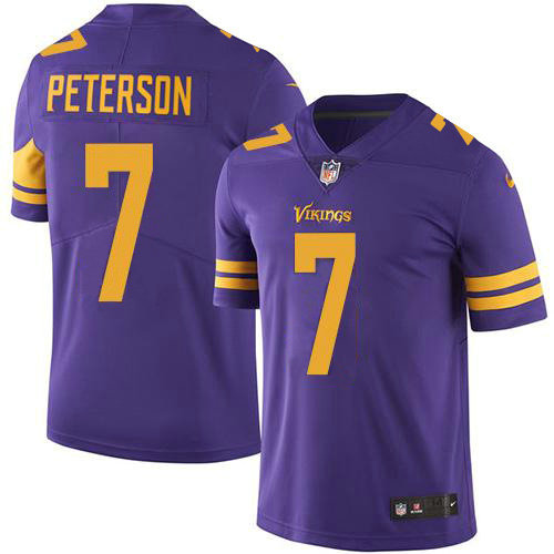 Nike Vikings #7 Patrick Peterson Purple Men's Stitched NFL Limited Rush Jersey