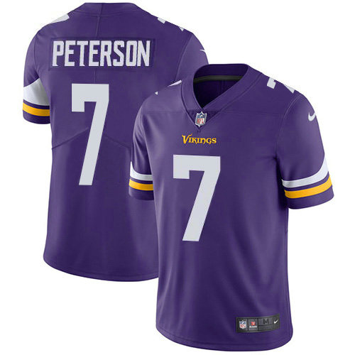 Nike Vikings #7 Patrick Peterson Purple Team Color Men's Stitched NFL Vapor Untouchable Limited Jersey