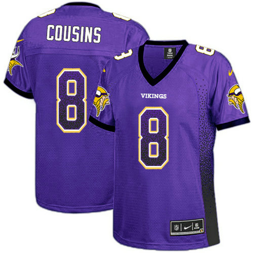 Nike Vikings #8 Kirk Cousins Purple Team Color Women's Stitched NFL Elite Drift Fashion Jersey_1