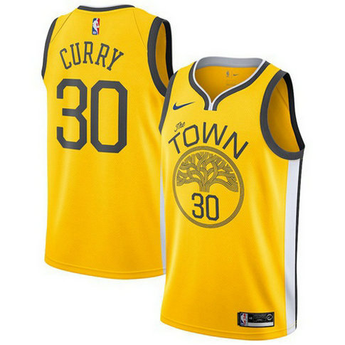 Nike Warriors #30 Stephen Curry Gold Big Size
