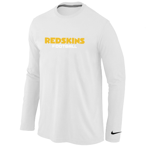 Nike Washington Red Skins Authentic font Long Sleeve T-Shirt White