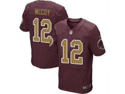 Nike Washington Redskins #12 Colt McCoy Elite Burgundy Red Gold Number 80TH Jersey
