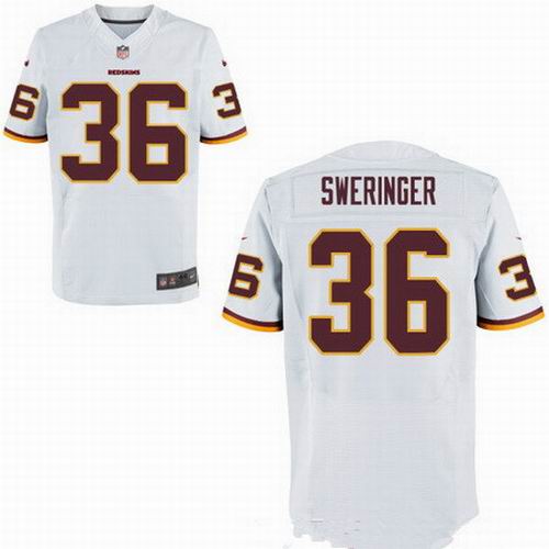 Nike Washington Redskins #36 D.J. Sweringer White Elite Jersey
