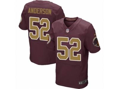 Nike Washington Redskins #52 Ryan Anderson Elite Burgundy Red Gold Number 80TH Anniversary NFL Jersey