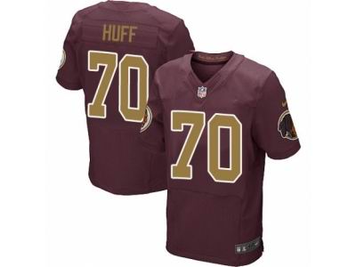 Nike Washington Redskins #70 Sam Huff Elite Burgundy Red Gold Number 80TH Anniversary NFL Jersey