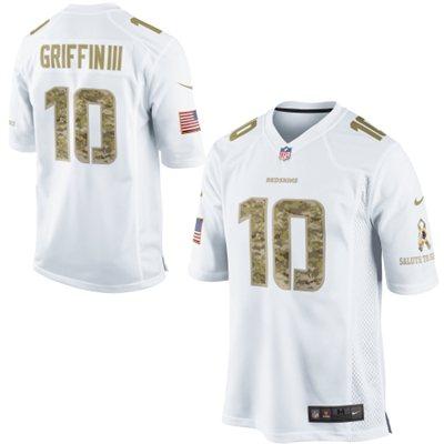 Nike Washington Redskins 10 Robert Griffin III White Salute to Service Game Jersey