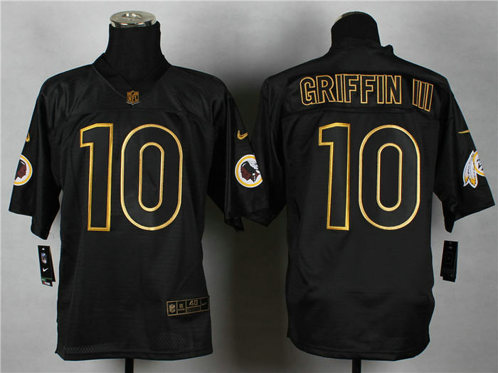 Nike Washington Redskins 10 Robert Griffin III2014 PRO Gold lettering fashion jerseys