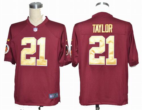 Nike Washington Redskins 21 Fred Taylor red game 80TH Anniversary throwback Jersey