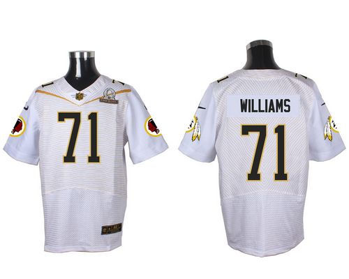 Nike Washington Redskins 71 Trent Williams White 2016 Pro Bowl NFL Elite Jersey