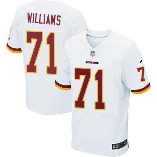 Nike Washington Redskins 71 Trent Williams White NFL Elite Jersey