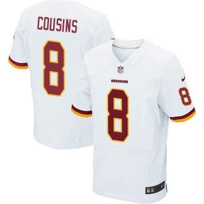 Nike Washington Redskins 8 Kirk Cousins White Men-s Stitched NFL Elite Jersey