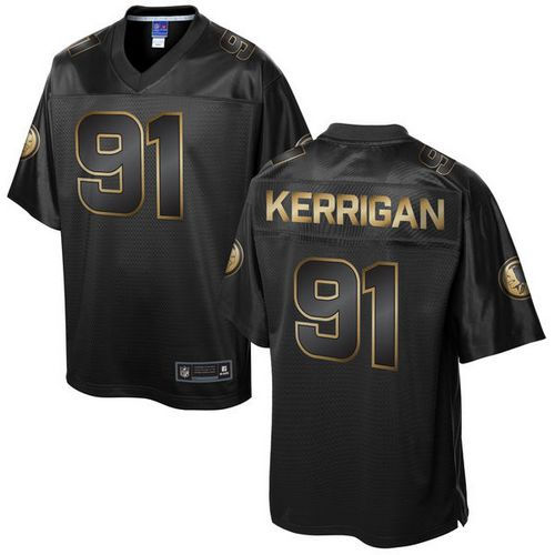 Nike Washington Redskins 91 Ryan Kerrigan Pro Line Black Gold Collection NFL Game Jersey