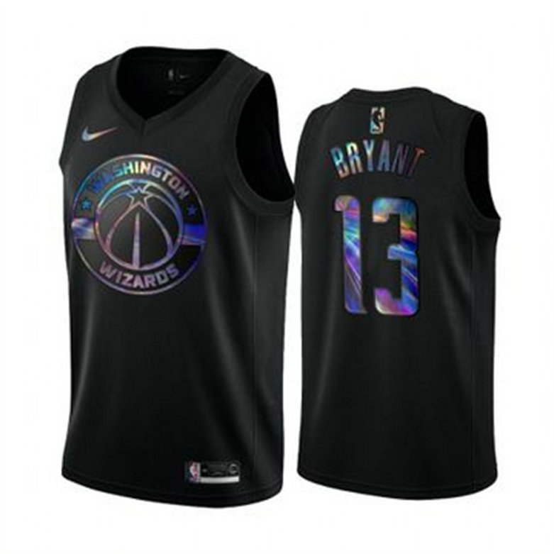 Nike Wizards #13 Thomas Bryant Men's Iridescent Holographic Collection NBA Jersey - Black
