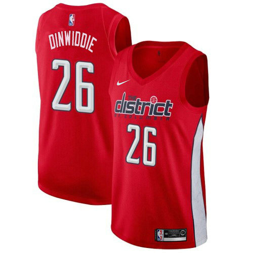 Nike Wizards #26 Spencer Dinwiddie Red NBA Swingman Earned Edition Jersey