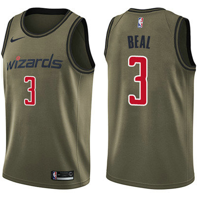 Nike Wizards #3 Bradley Beal Green Salute to Service Youth NBA Swingman Jersey