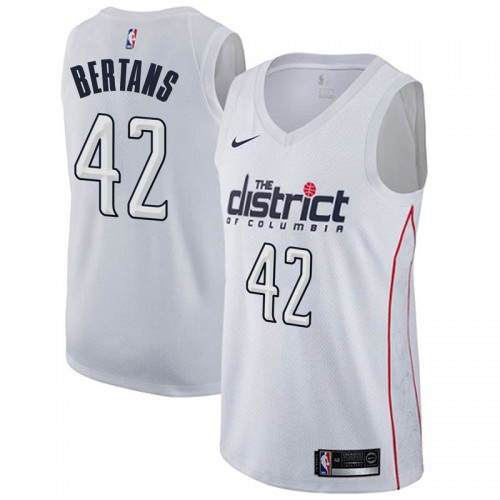 Nike Wizards #42 Davis Bertans White NBA Swingman City Edition Jersey