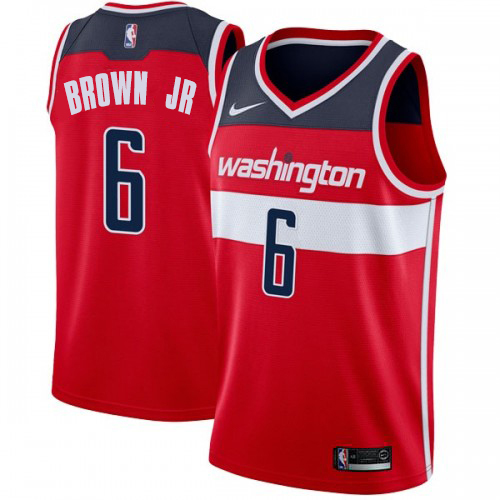 Nike Wizards #6 Troy Brown Jr Red NBA Swingman Icon Edition Jersey