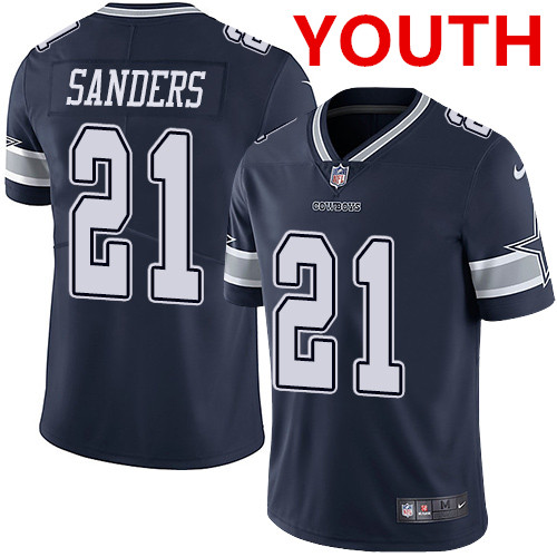 Nike Youth Dallas Cowboys #21 Deion Sanders Navy Blue Team Color Stitched NFL Vapor Untouchable Limited Jersey