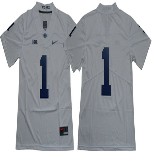 Nittany Lions #1 White Limited Stitched NCAA Jersey