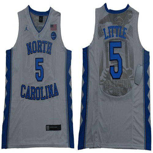 North Carolina #5 Nassir Little White Basketball Stitched NCAA Jersey