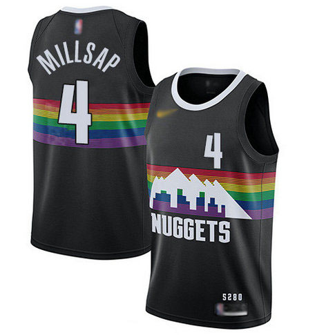 Nuggets #4 Paul Millsap Black Basketball Swingman City Edition 2019 20 Jersey