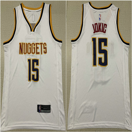 Nuggets 15 Nikola Jokic White Nike Swingman Jersey