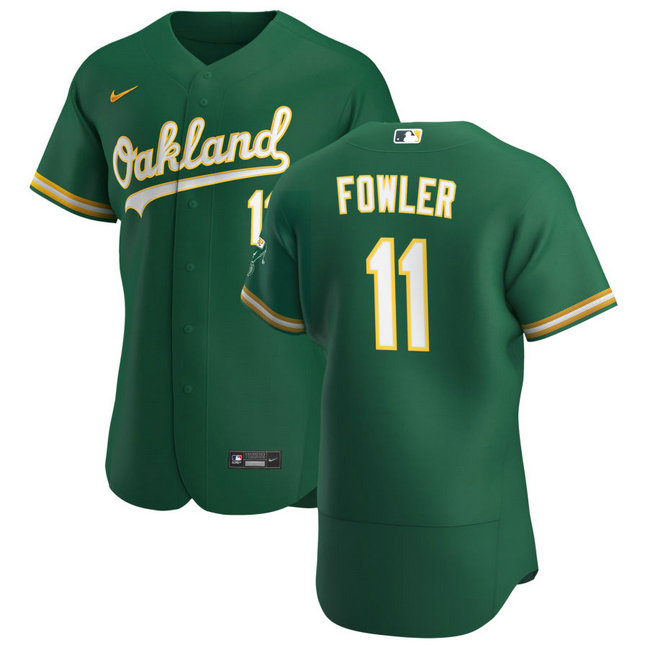 Oakland Athletics #11 Dustin Fowler Men's Nike Kelly Green Alternate 2020 Authentic Player MLB Jersey