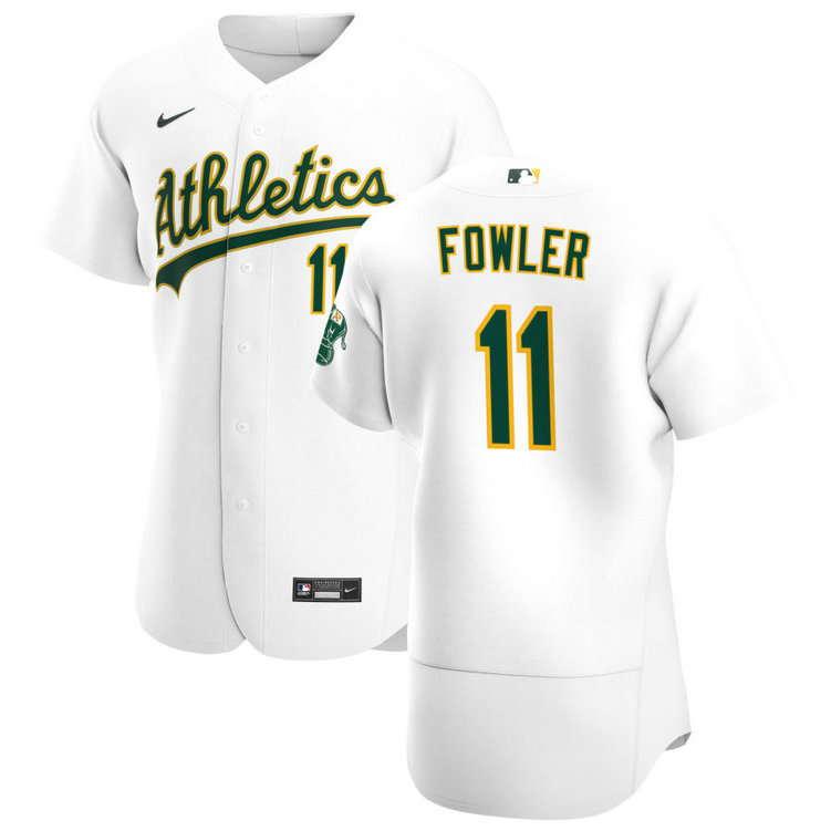 Oakland Athletics #11 Dustin Fowler Men's Nike White Home 2020 Authentic Player MLB Jersey