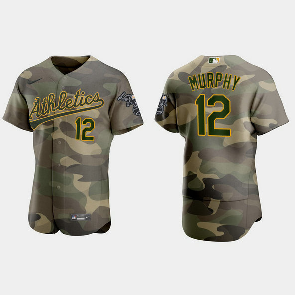 Oakland Athletics #12 Sean Murphy Men's Nike 2021 Armed Forces Day Authentic MLB Jersey -Camo