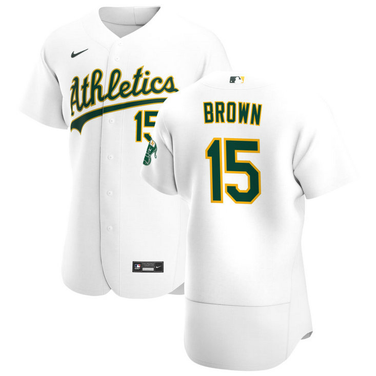 Oakland Athletics #15 Seth Brown Men's Nike White Home 2020 Authentic Player MLB Jersey
