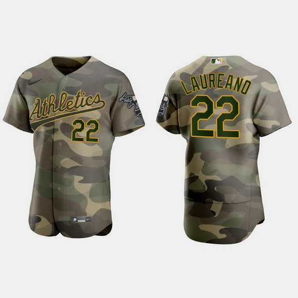 Oakland Athletics #22 Ramon Laureano Men's Nike 2021 Armed Forces Day Authentic MLB Jersey -Camo