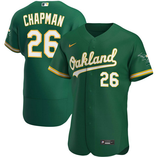 Oakland Athletics #26 Matt Chapman Men's Nike Kelly Green Alternate 2020 Authentic Player MLB Jersey