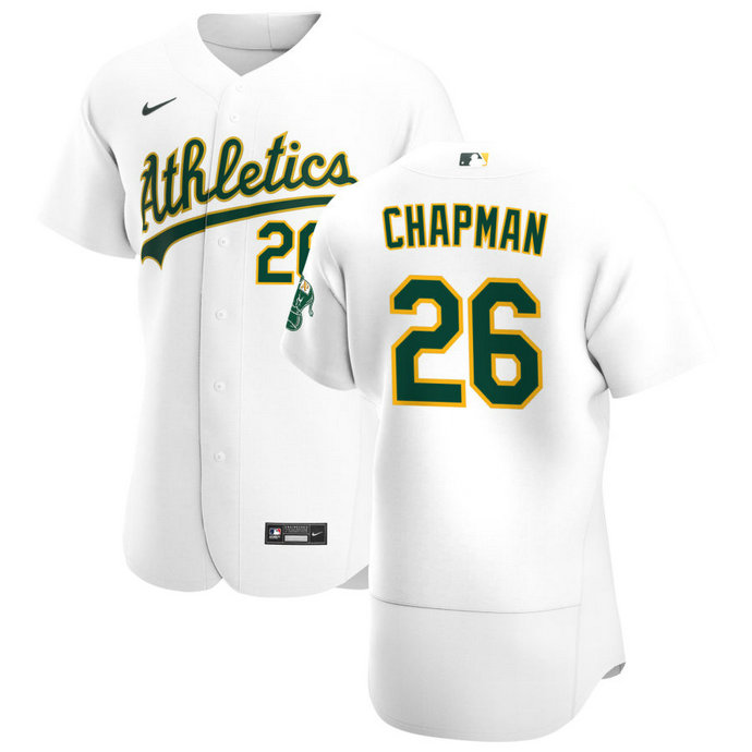 Oakland Athletics #26 Matt Chapman Men's Nike White Home 2020 Authentic Player MLB Jersey