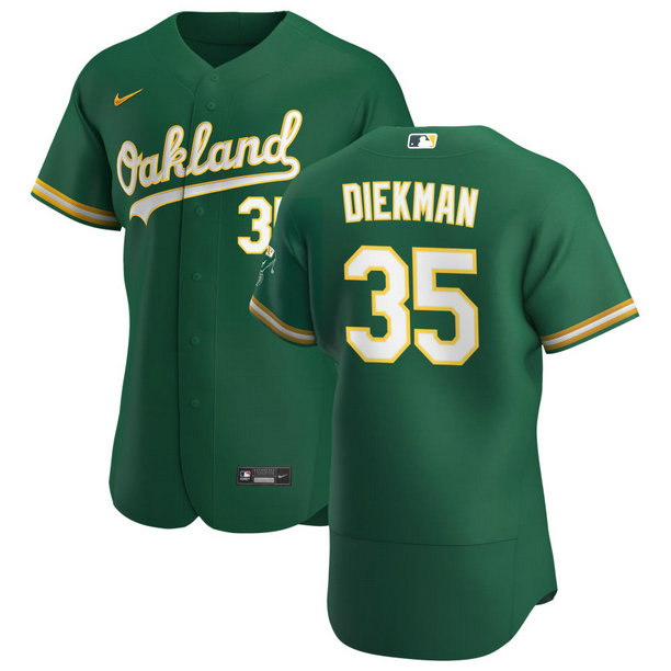 Oakland Athletics #35 Jake Diekman Men's Nike Kelly Green Alternate 2020 Authentic Player MLB Jersey