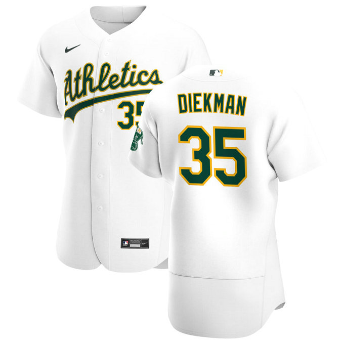 Oakland Athletics #35 Jake Diekman Men's Nike White Home 2020 Authentic Player MLB Jersey