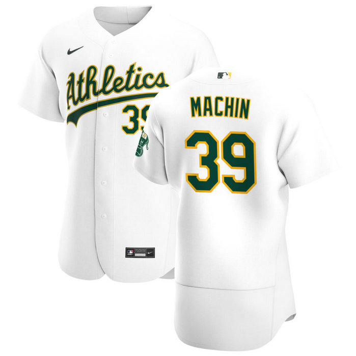 Oakland Athletics #39 Vimael Machin Men's Nike White Home 2020 Authentic Player MLB Jersey