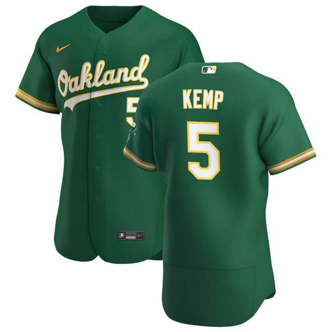 Oakland Athletics #5 Tony Kemp Men's Nike Kelly Green Alternate 2020 Authentic Player MLB Jersey