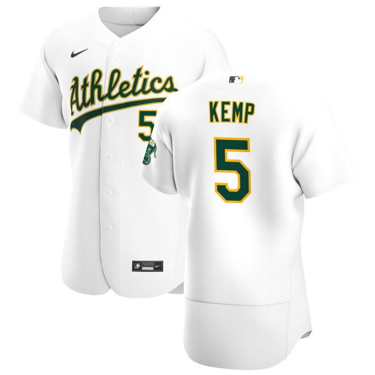 Oakland Athletics #5 Tony Kemp Men's Nike White Home 2020 Authentic Player MLB Jersey