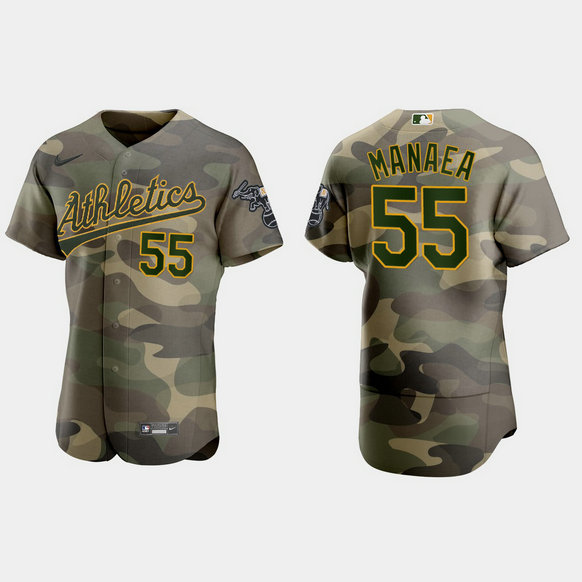 Oakland Athletics #55 Sean Manaea Men's Nike 2021 Armed Forces Day Authentic MLB Jersey -Camo