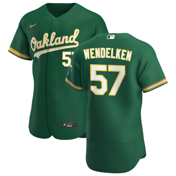 Oakland Athletics #57 J.B. Wendelken Men's Nike Kelly Green Alternate 2020 Authentic Player MLB Jersey