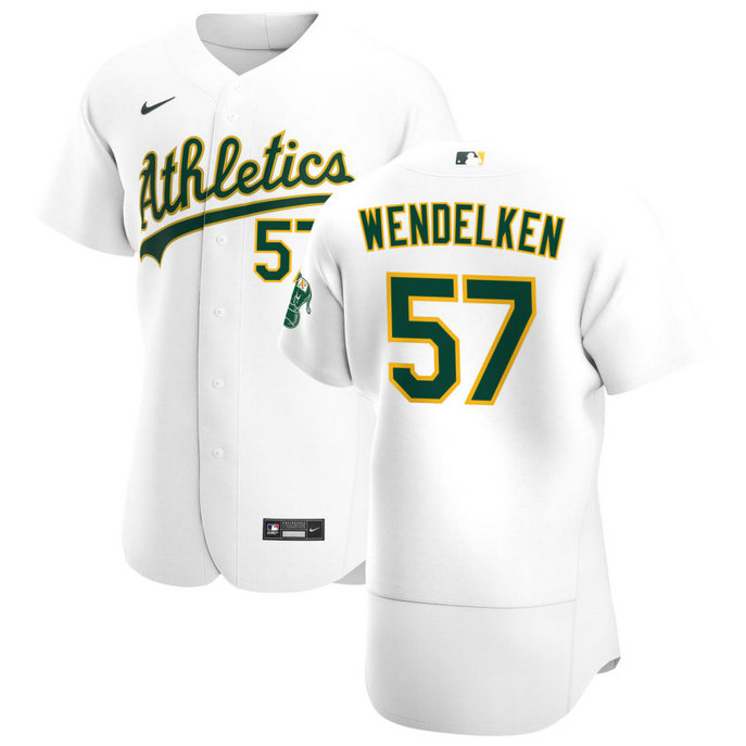 Oakland Athletics #57 J.B. Wendelken Men's Nike White Home 2020 Authentic Player MLB Jersey