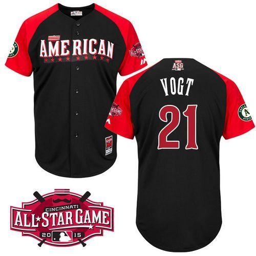 Oakland Athletics 21 Stephen Vogt Black 2015 All-Star American League Baseball jersey